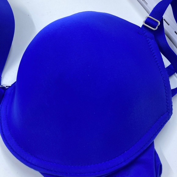 Fredericks of Hollywood Solid Royal Blue XTreme Push Up Bra 38B No Inserts - Picture 3 of 9